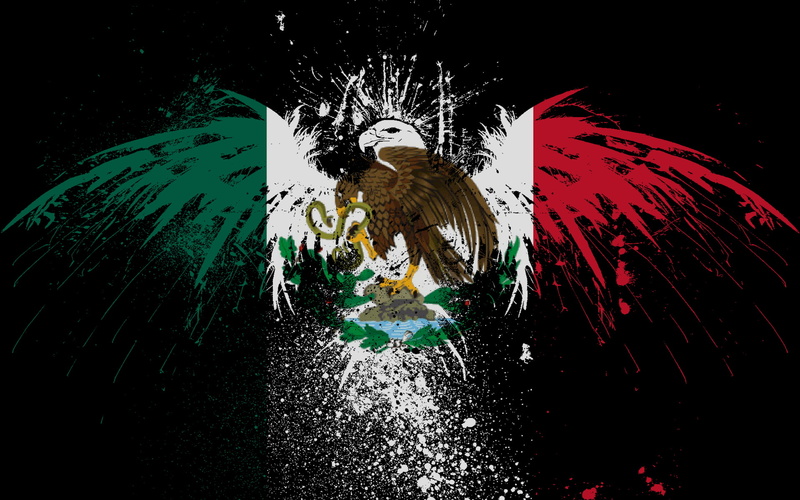 dark background, logos, 1080P, dark, background, mexico, red, snake, green, eagle