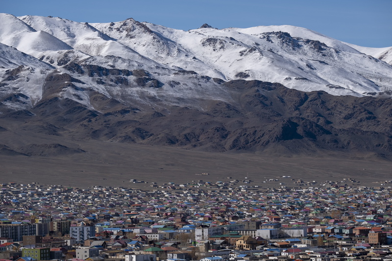 landscape, architecture, land, crowd, ulgii, house, building, mongolia, day, building exterior, snowcapped mountain, cold temperature, beauty in nature