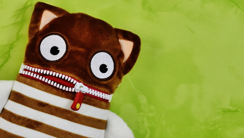 indoors, cute, mammal, smiling, 2K, art and craft, zip, brown, people, plush, representation, toy, multi colored, toys, looking at camera, outdoors, portrait