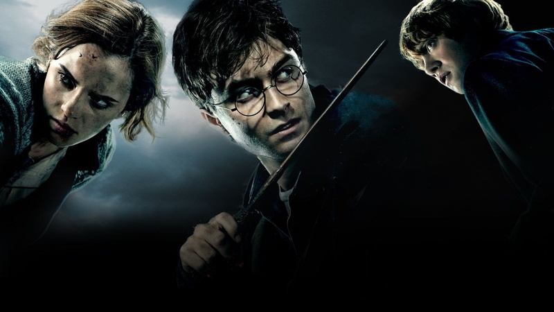 headshot, mid adult men, looking at camera, indoors, Daniel Radcliffe, adult, young adult, dark, serious, night, Rupert Grint, Emma Watson, Hermione Granger