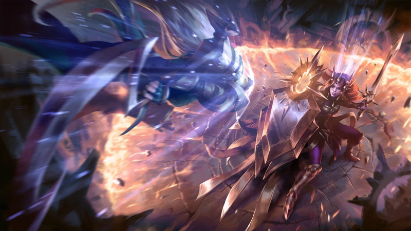 Video Game Art, 1080P, moba, video game characters, Diana (league Of Legends, video games, Leona, fighting, League of Legends, swordswoman