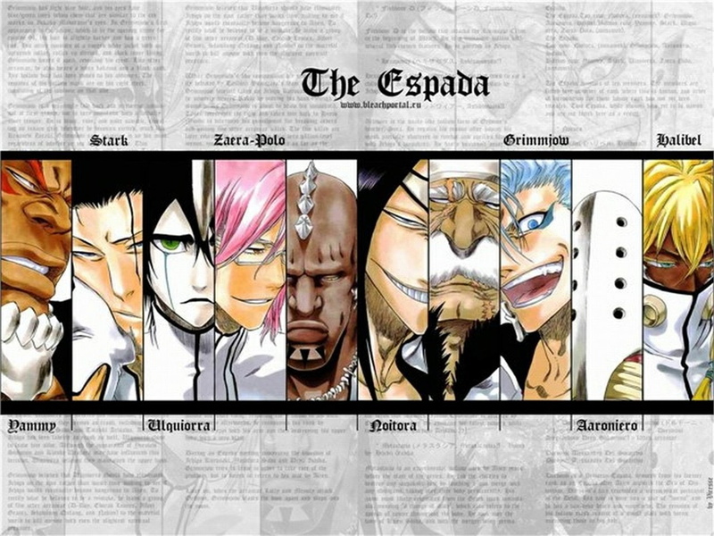 Nnoitra Gilga, Aaroniero Arruruerie, Tier Halibel, Szayelaporro Granz, Coyote Starrk, Bleach, Yammy Llargo, Grimmjow Jaegerjaquez, Ulquiorra Cifer, Zommari Rureaux