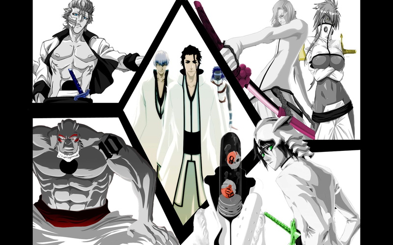 Bleach, Gin Ichimaru, Grimmjow Jaegerjaquez, 720P, Aaroniero Arruruerie, Yammy Llargo, Sōsuke Aizen, Ulquiorra Cifer, Szayelaporro Granz, Tier Halibel