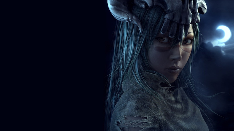 1080P, Bleach, Nelliel Tu Odelschwanck, anime, anime girls, realistic, crescent moon, Espada