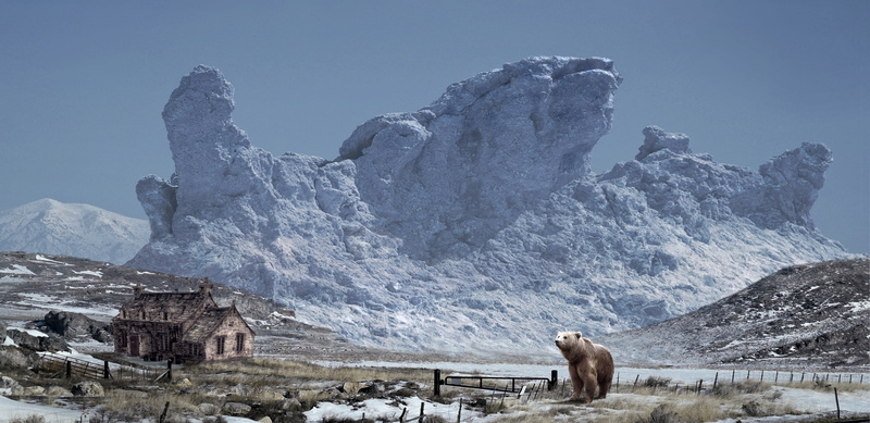 solid, home, snowcapped mountain, mammal, animals in the wild, cabin, 2K, livestock, wooden, rock, bleak, near, day, mountain, horizon, cold temperature