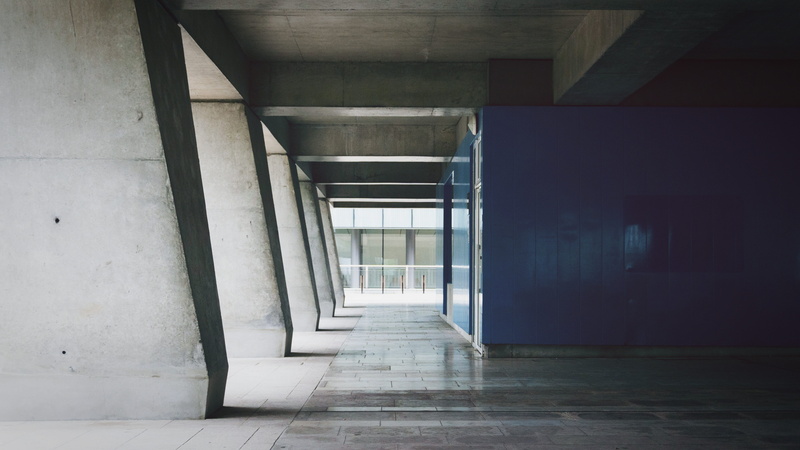 the way forward, indoors, direction, alone, citylife, france, 5K, concrete, empty, pathway, d, pari, la, facade, flooring, inside, arcade, brutalist, architecture