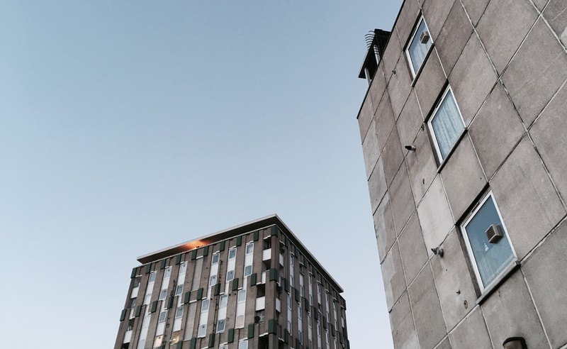brutalism, built structure, bethnal green, nature, residential district, sky, sunlight, apartment, no people, office building exterior, building, day, outdoors