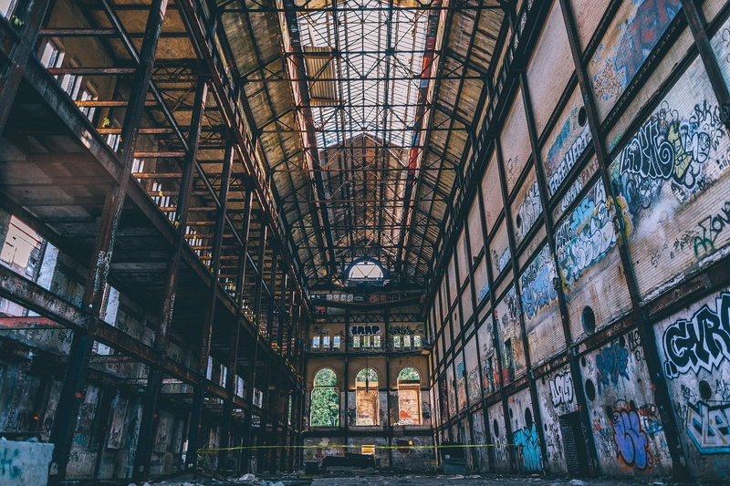 travel destinations, concrete, indoors, building, 720P, the past, low angle view, ceiling, arch, ruin, architecture, decline, no people, wall, day, window