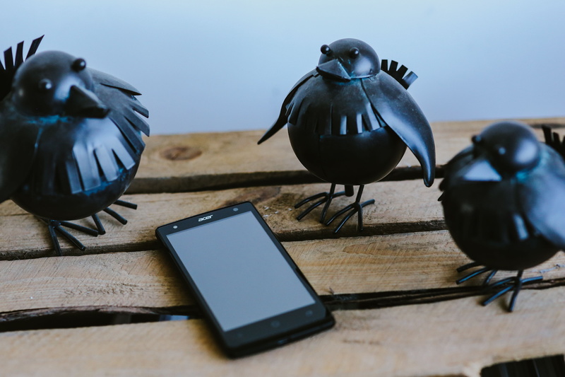mobile, communication, birds, vertebrate, bird, three animals, blue, animal, black, close-up, technology, plastic, fake, 5K, outdoors, no people, group of objects