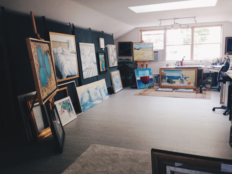furniture, easel, frame, paint, traverse city, indoors, art, picture frame, day, creativity, wall - building feature, human representation, large group of objects