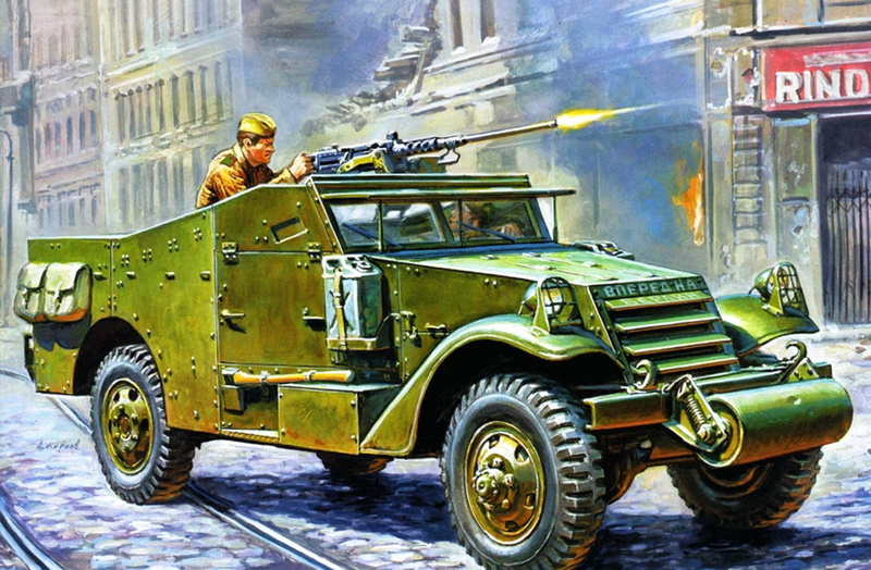 APC, WWII, Browning, the program, USSR, multipurpose, for, it, shoots, army, machine gun, caliber, Scout Car, WW2., M3A1, easel, lend-lease, 2K, easy