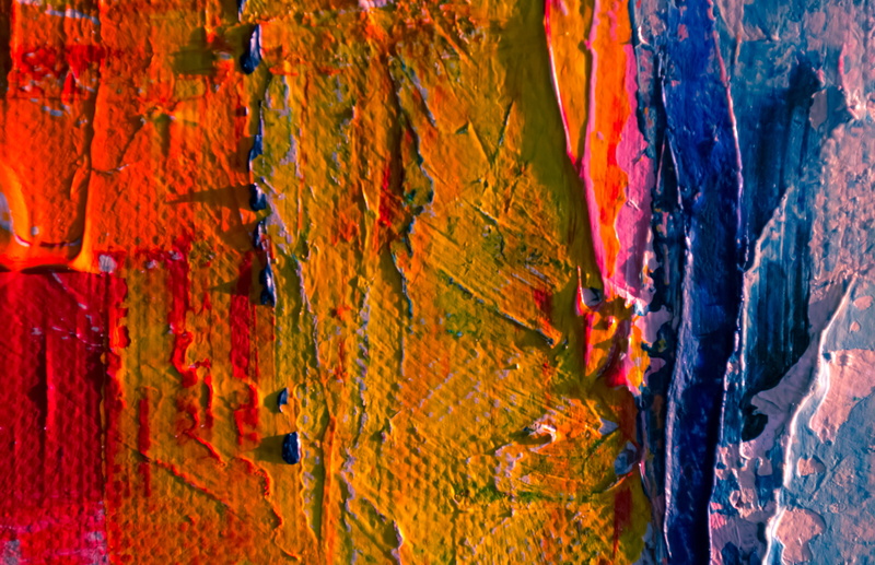 intense, texture, vibrant, pop, blue, paint, indoors, no people, hobby, art, variation, craft, warm, close-up, day, hanging, dried paint, choice, multi colored