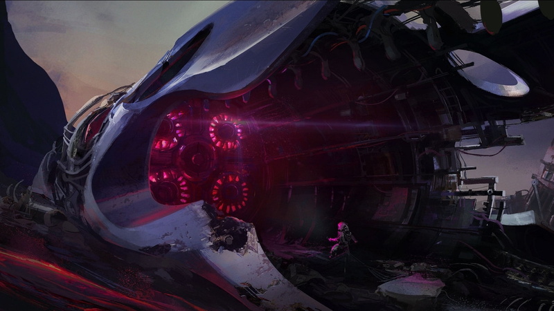alone, spaceship, art, digital art, planet, 1080P, digital