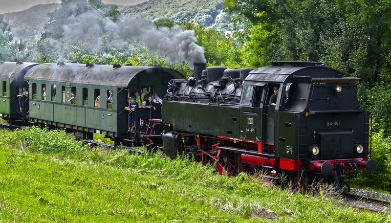 view, mode of transportation, bobbed, travel, nature, locomotive, smoke, steam, transportation, museum railway, day, tree, land, public transportation