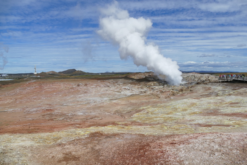 beauty in nature, no people, thermal spring, volcanic crater, landscape, hot spring, non-urban scene, sky, heat - temperature, hot, day, emitting, water vapor