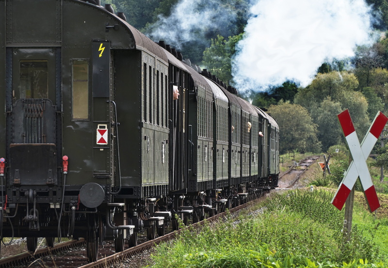 museum railway, reichsbahn, railway, train - vehicle, wiesenttal bahn, smoke - physical structure, nostalgic, plant, 4K, public transportation, small ground