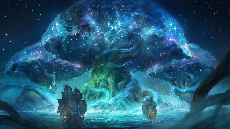 Jorge Jacinto, sea, 1080P, digital, space, stars