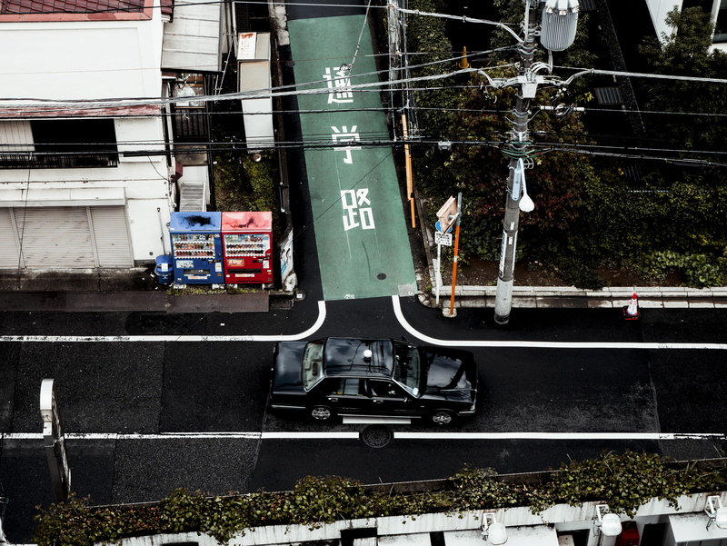 public transportation, asphalt, tarmac, urban, vehicle, way, black, railroad track, nature, tokyo, japan, street, rail transportation, mode of transportation