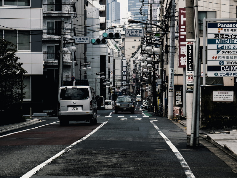land vehicle, no people, city, building exterior, asphalt, tokyo, motor vehicle, symbol, daytime, vehicle, 4K, automobile, communication, road, urban