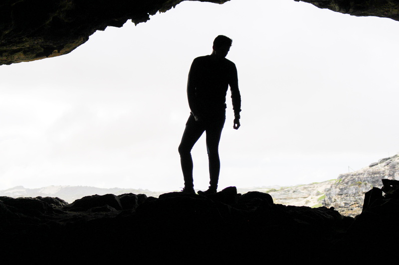 lifestyles, loner, standing, pose, rock - object, day, eye, person, leisure activity, dom, lonly, rock, 5K, outdoors, cove, mountain, adventure, men, silhouette