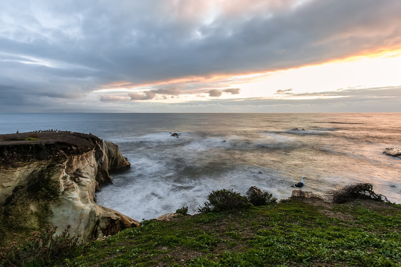 720P, storm clouds, rain  storm, photo, beach, landscape, shell beach  pismo beach, coastline, clif, brown, rock - Object, nature, Stormy, sunset, sea