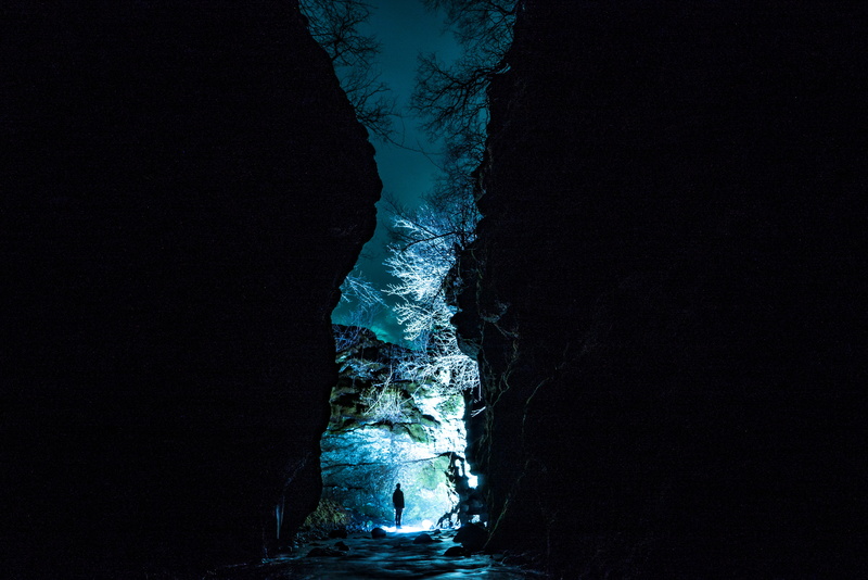 sea, rock, mountains, 4K, rocky clif, canyon, beauty in nature, hill, night time, flashlight, cliff, land, long exposure shot, light, south iceland, solid