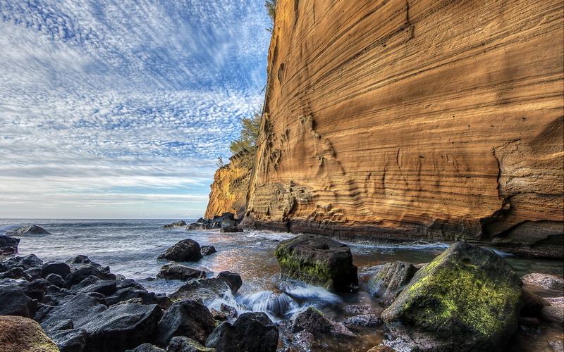 clifs, 720P, ocean