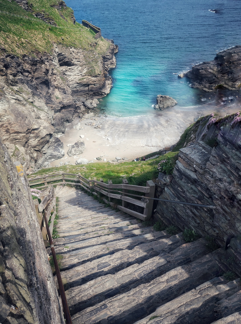 beach, staircase, tranquility, architecture, day, land, power in nature, direction, concrete, outdoors, no people, scenics - nature, tranquil scene, high angle view