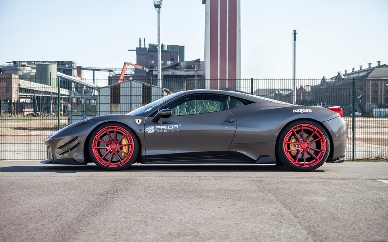 car, Ferrari 458 Italia PD458, Prior Design, luxury, motor vehicle, day, built structure, red, outdoors, road, building exterior, street, wealth, retro styled
