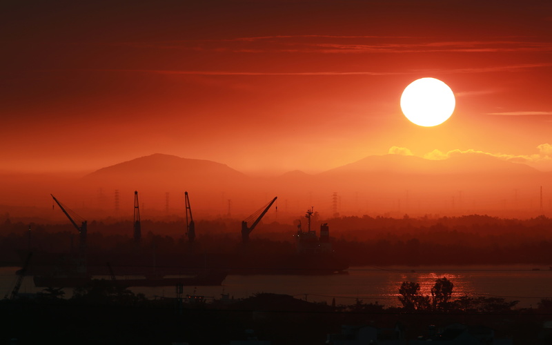 sea, sunset, wataer, dusk, body, Sunrise, photography, 5K, nature, viewing, silhouette, Sai  Gon, beside, my home, cranes