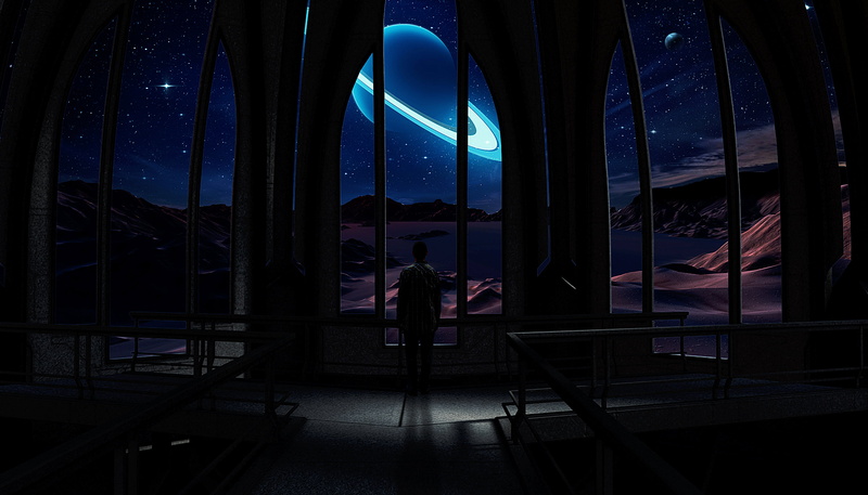 Man with No Name, universe, 2K, Moon, The future, planet, stars, space