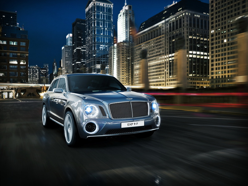 Bentley, blue, 2K, luxury, EXP 9 F, car, 2012, the city, photo, front