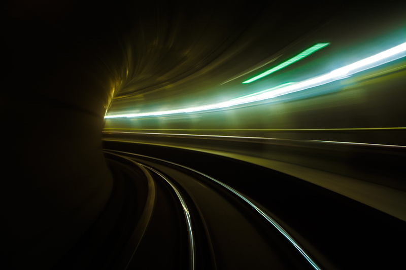 night, timelapse, transport, tunnel, brick, on the move, city, long exposure, multiple lane highway, mode of transportation, 5K, travelers, blurred motion