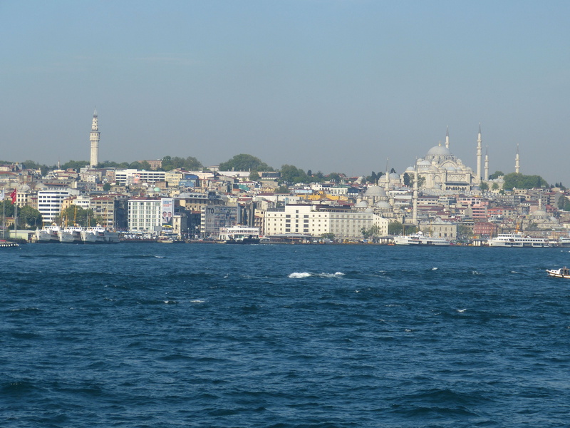 building exterior, mosque, place of worship, bosphorus, architecture, cityscape, city, residential district, shipping, nautical vessel, waterfront, blue