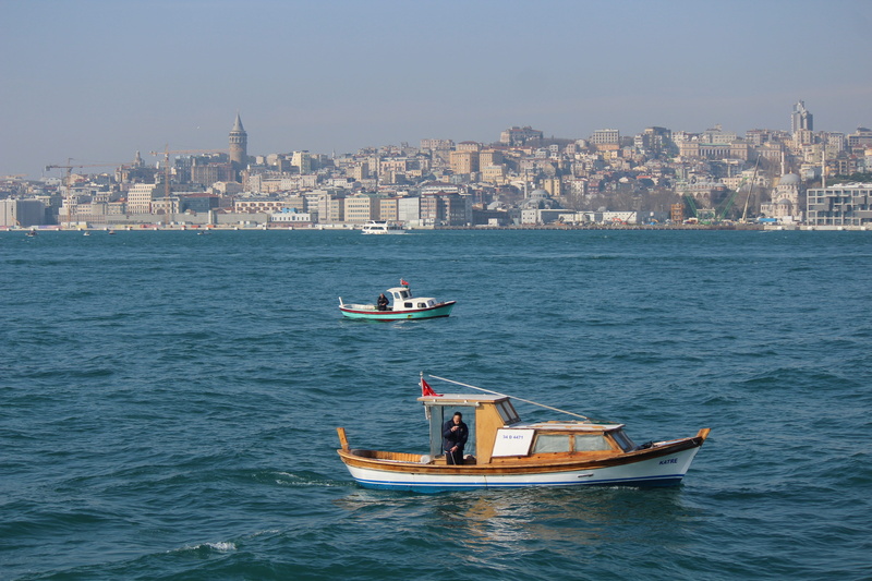 sky, galata tower, clouds, architecture, boat, throat, hunter, cityscape, waters, outdoors, building exterior, turkey, jewish, angler, building, nature