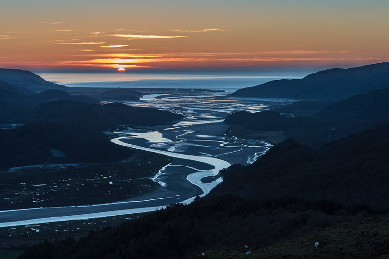 Wales, Mawddach  estuary, scenics, mawddach, outdoor, nature, mawddach estuary, Barmouth, river, hills, sunset, mountains, Dusk, twilight, mountain, coast