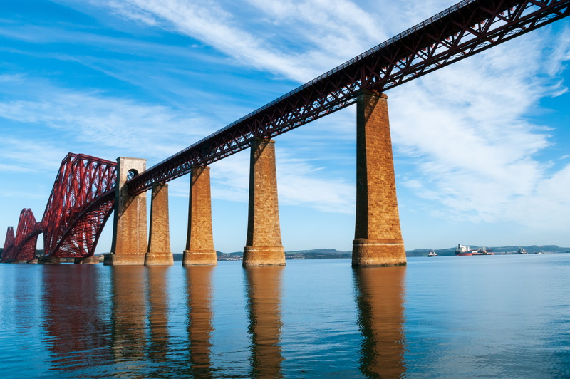 transportation, scotland, rail bridge, forth estuary, engineering, blue, bay, forth rail bridge, water, architecture, day, built structure, bridge - man made structure
