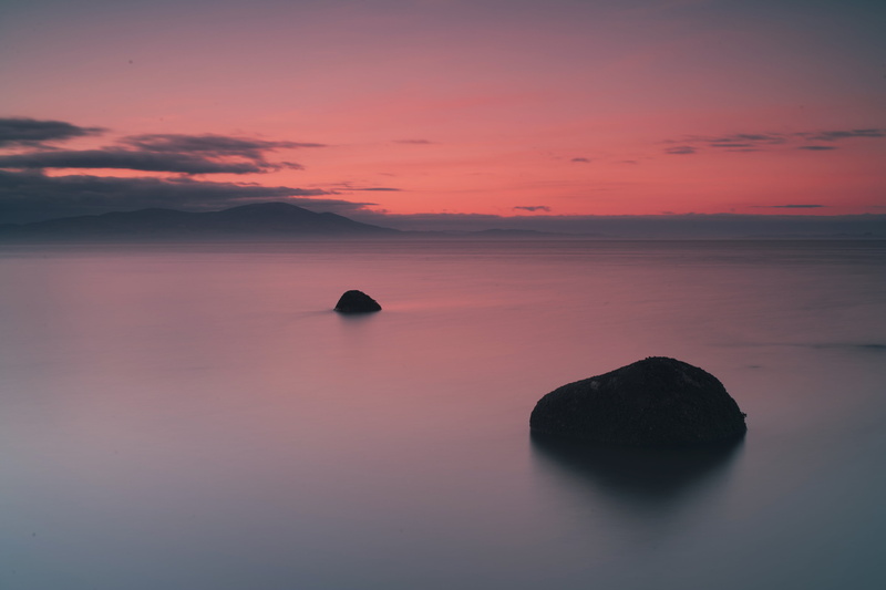 rocks, sky, Allonby, Estuary, scenics, Sunset, landscape, view, Solway, 4K, Reflection, Firth, Silloth, two rocks, calm, Cumbria, sea, Scotland, Frozen