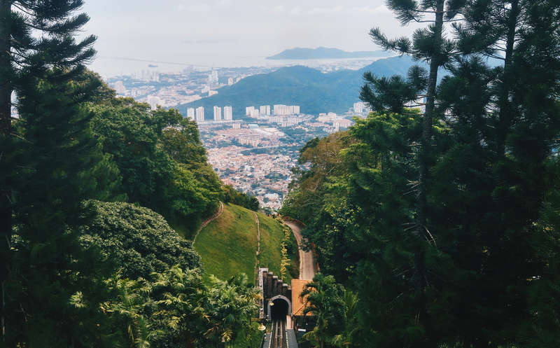 built structure, building, day, scenery, no people, abies, path, outdoors, architecture, penang, hill, train track, vegetation, bridge - man made structure