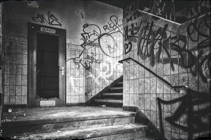 black white, scribble, steps and staircases, madness, mysterious, door, no people, building, dilapidated, black, mystical, lost places, home, damaged, shadow