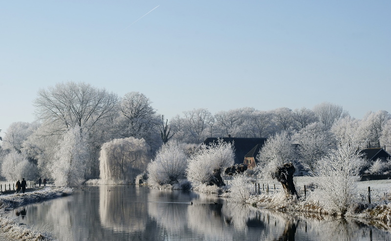 Holland, day, Reflections, River, Amazing, tranquil scene, blue sky, cold temperature, White, winter wonderland, outdoors, Reflection, water, Sunshine