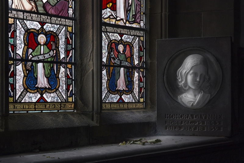 H O N O R A, the plaque, a sense of loss, girl, memory, stained glass, window, 1080P, portrait
