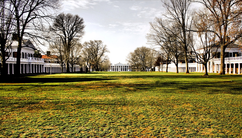 trees, architecture, green, white, campus, Thomas Jefferson, uSA, grass, blue, Canon EF-S, University of Virginia, daytime, virginia, sky, f/3.5, Canon EF-S 18-55mm