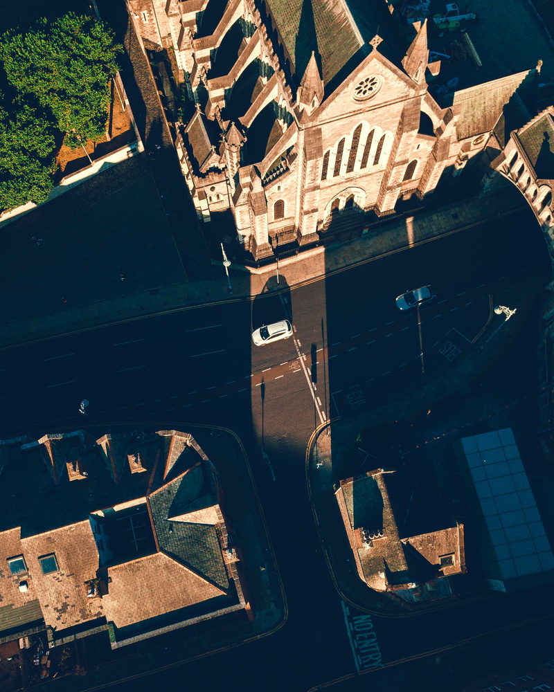 spirituality, classic, religion, high angle view, light, goldenlight, church, travel, modern, no people, sun, 10 cross ln s, drone, 2K, building, architecture