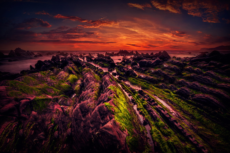 dusk, Sunset, 5K, scenics - nature, Rocky shore, no people, nature, land, tranquil scene, landscape, plant, dramatic sky, 5K, rural scene, sky, outdoors