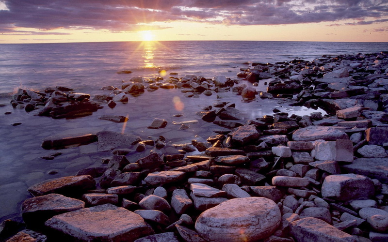 beach, 1080P, 3d and abstract, rocky, sunset, rocks, pebble, sea, shore, ocean, touch