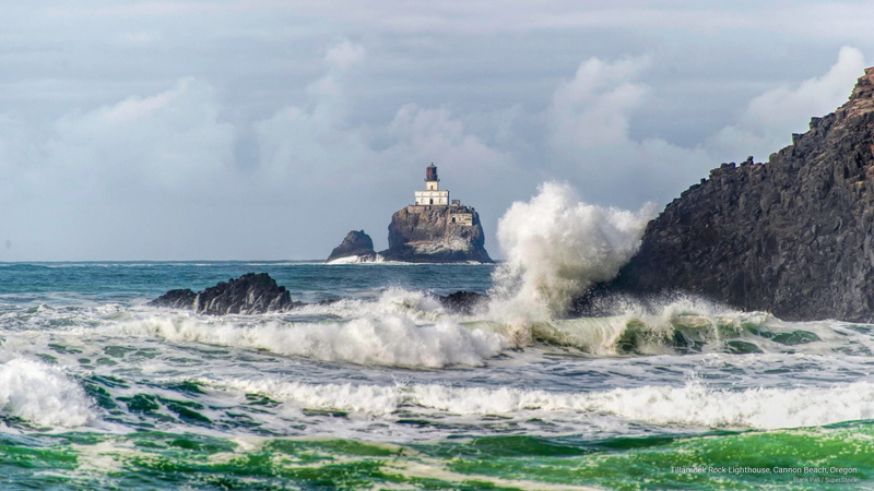 beach, oregon, rock, lighthouse, Architecture, tillamook, cannon, 2K
