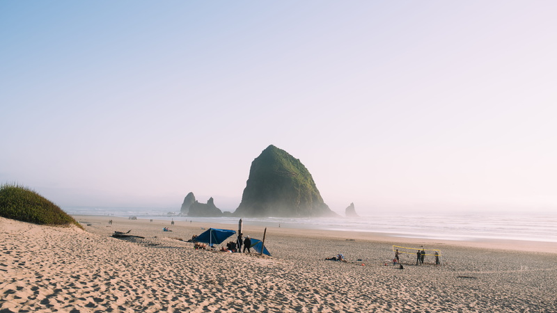 water, adventure, pnw, rock - object, background, sand, ocean, clear sky, sea, solid, 5K, rock formation, cannon, land, nature, cannon beach