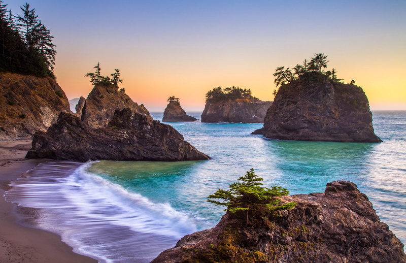 Beach, Coastline, Ocean, Sea, Rock, Coast, Earth, Oregon, 1080P