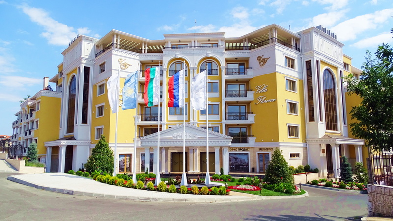 house, bulgaria, residential district, luxury, blue, 5K, window, florence villa, sveti vlas, no people, city, tree, sky, patriotism, cloud - sky, built structure